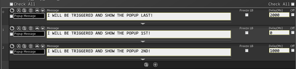 Example showing how command delays work